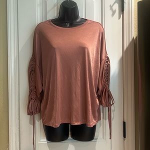 Express Flowy Ruched Sleeves Top